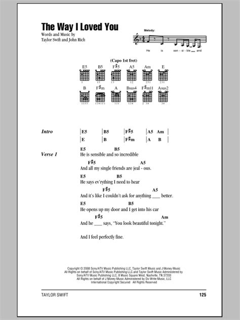 the way i loved you chords|the way i love you chords taylor swift.